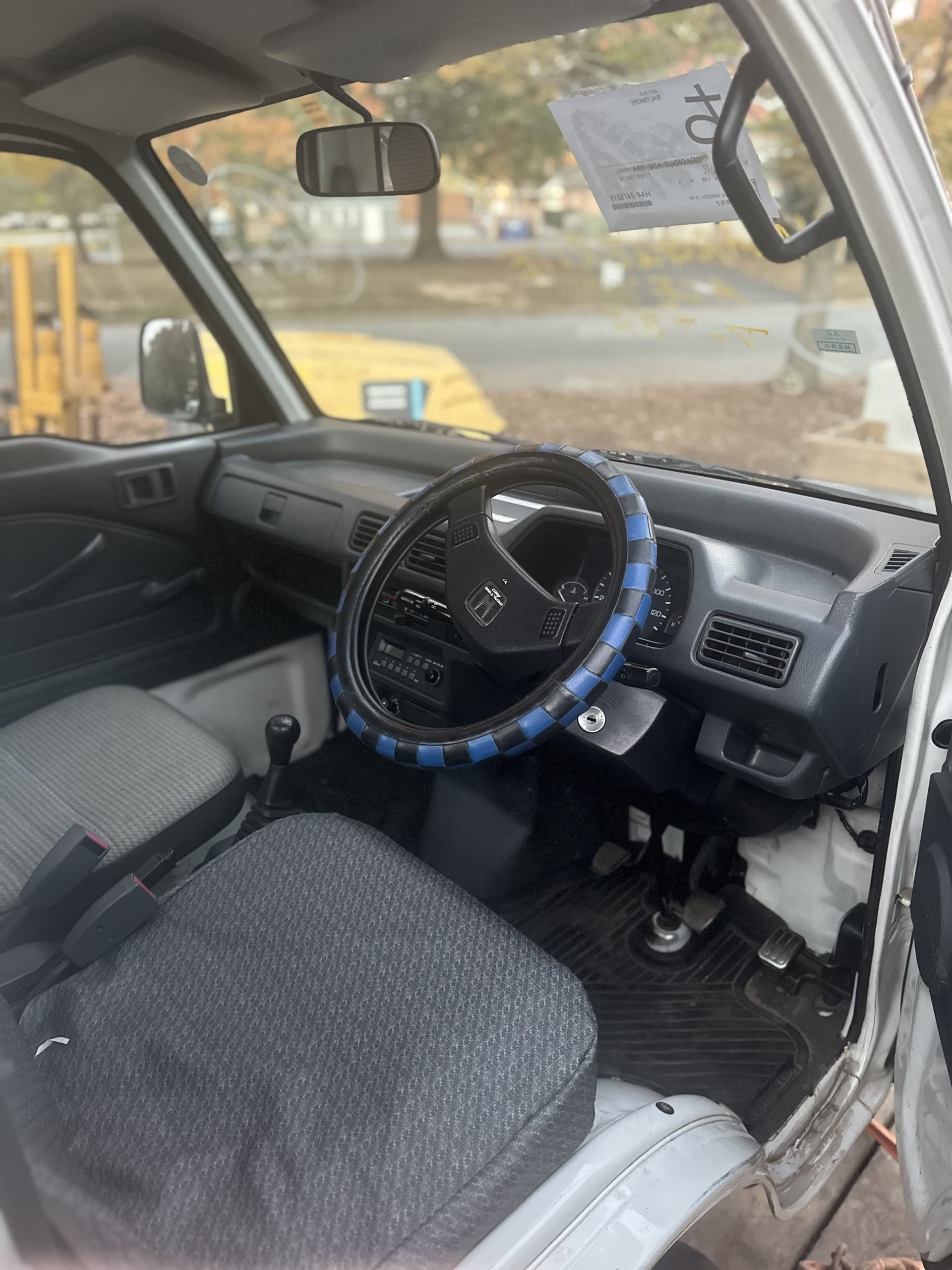 Import paperwork inside a real Simply Floatin Acty truck