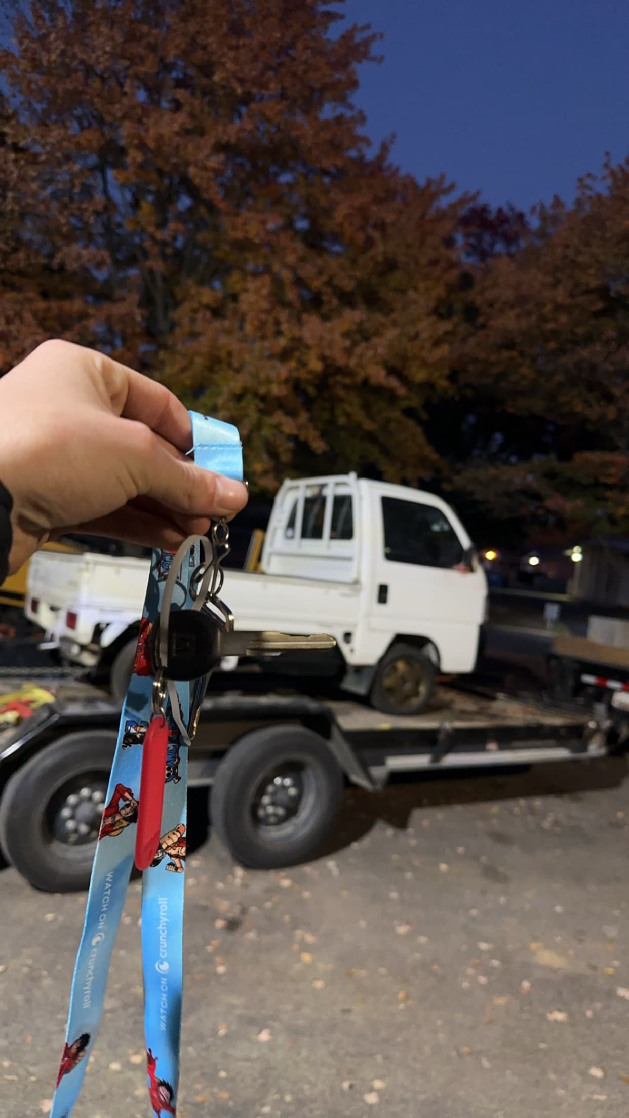 Holding the keys to a real Simply Floatin Acty truck for the first time