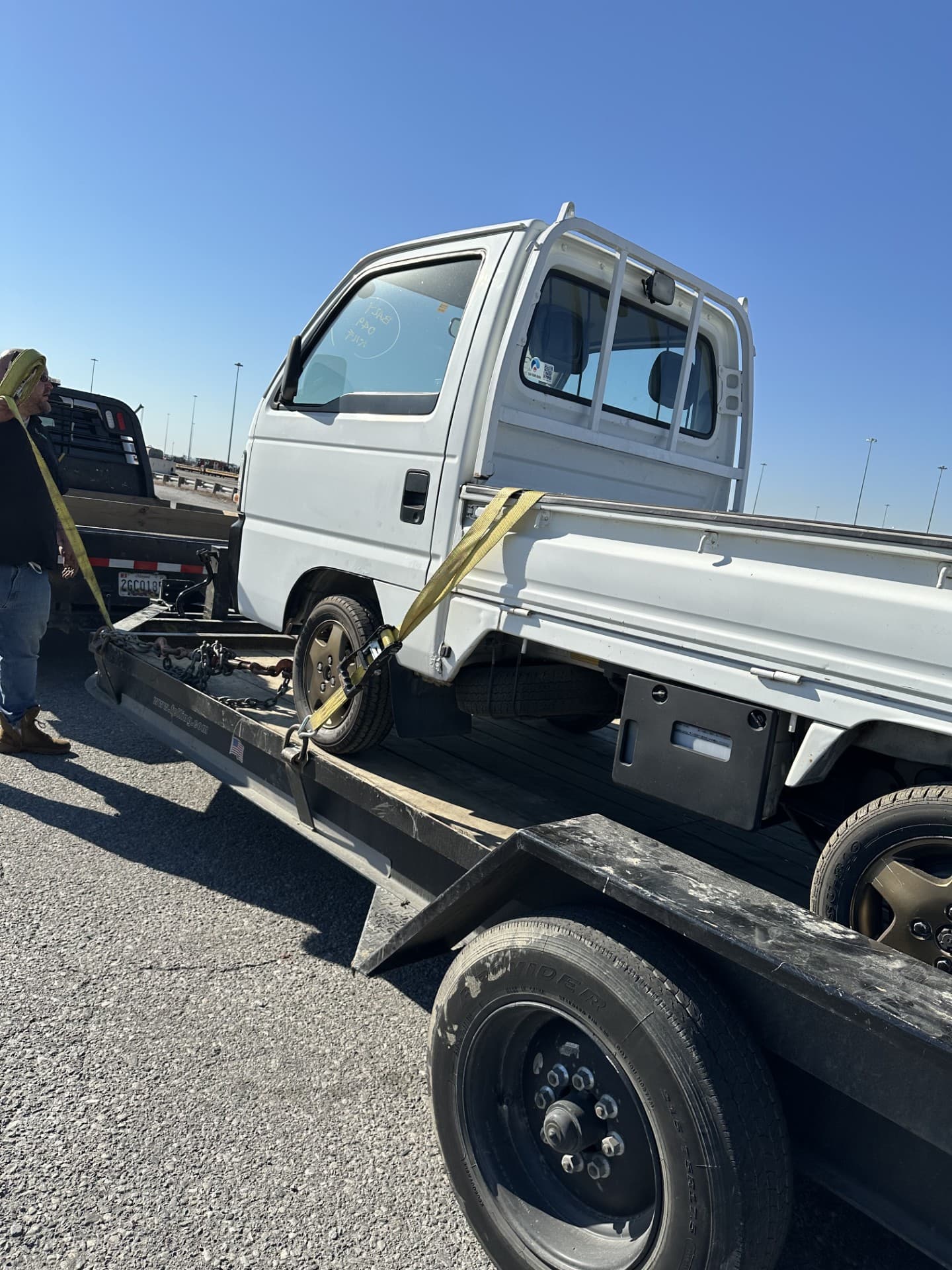 A real Simply Floatin Acty truck being loaded for transport